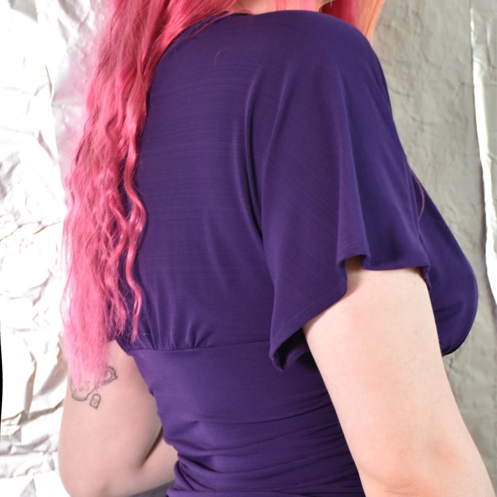 purple y2k ruched top